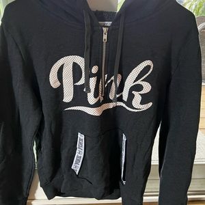 I am selling this gray half zip hoodie from the brand “Pink”
